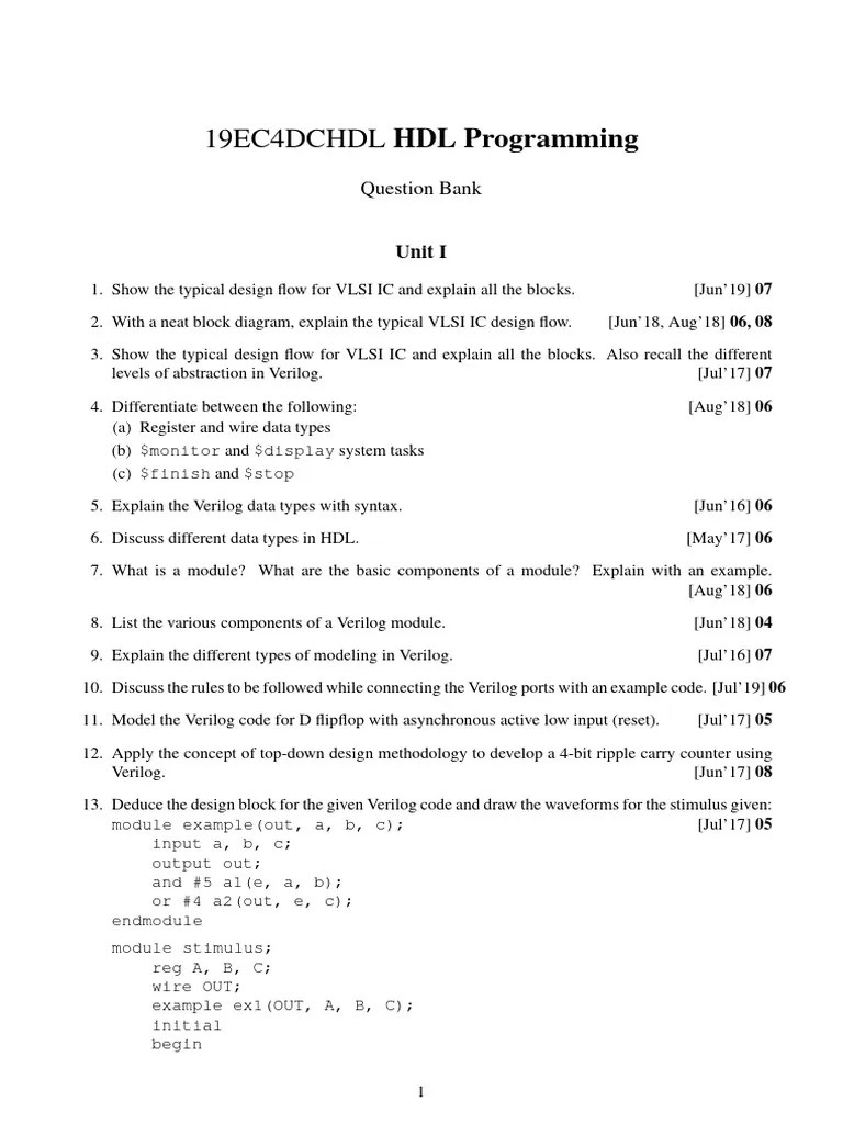 QB HDL | PDF | Hardware Description Language | Electrical Engineering