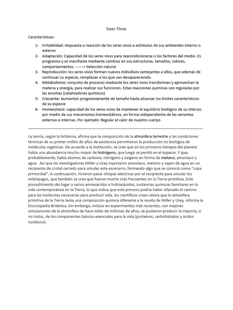Seres Vivos | PDF | Organismos | Vida