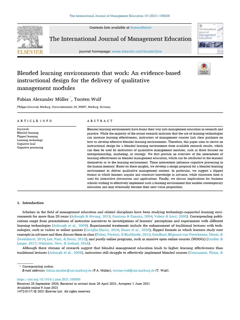 Blended Learning Environments That Work An Evidence Based | PDF ...