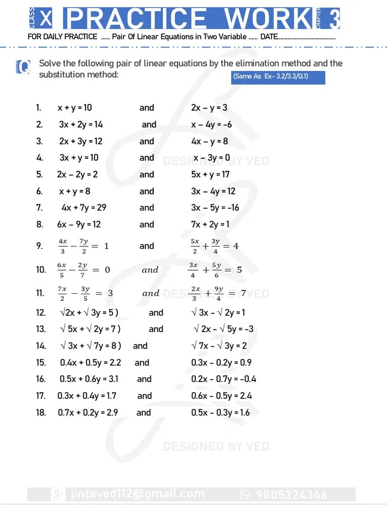 Linear Equations Practice Problems | PDF | Algebra | Mathematical Objects