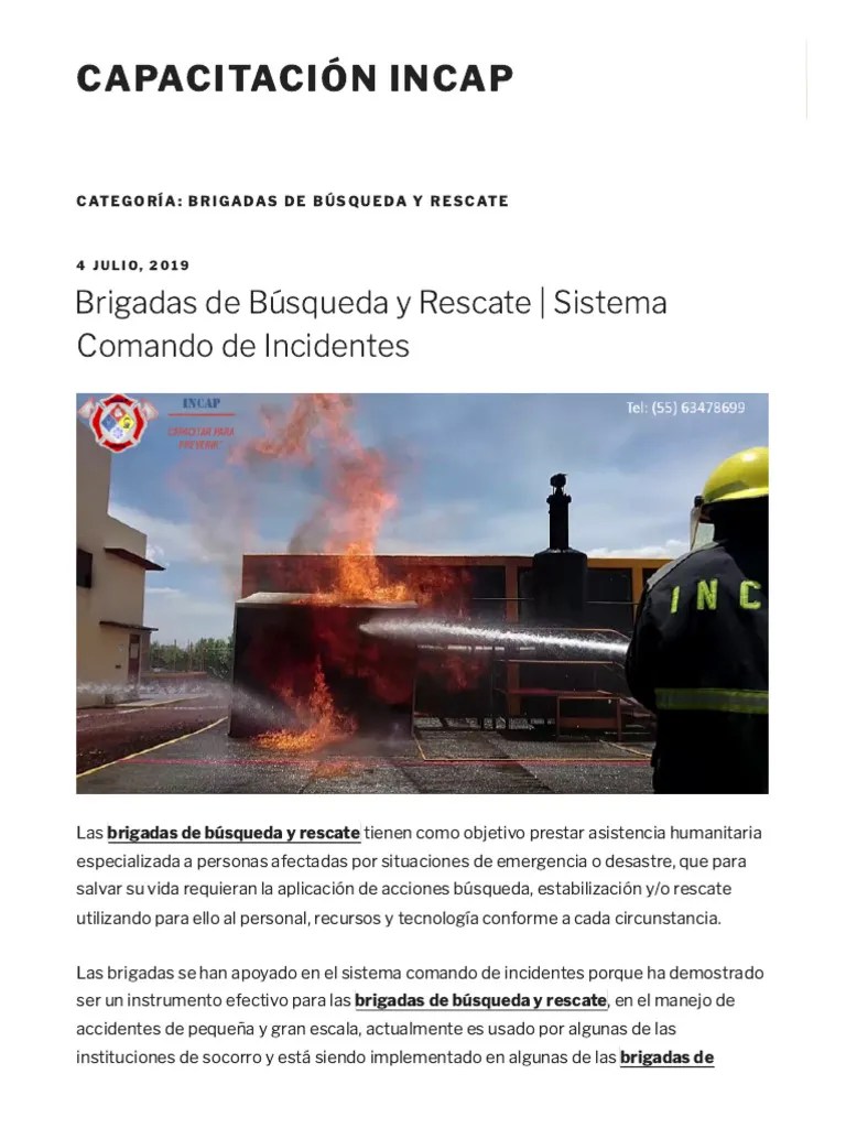 Brigadas De Búsqueda Y Rescate Archivos - Capacitación INCAP | PDF | Temblores | Tormentas