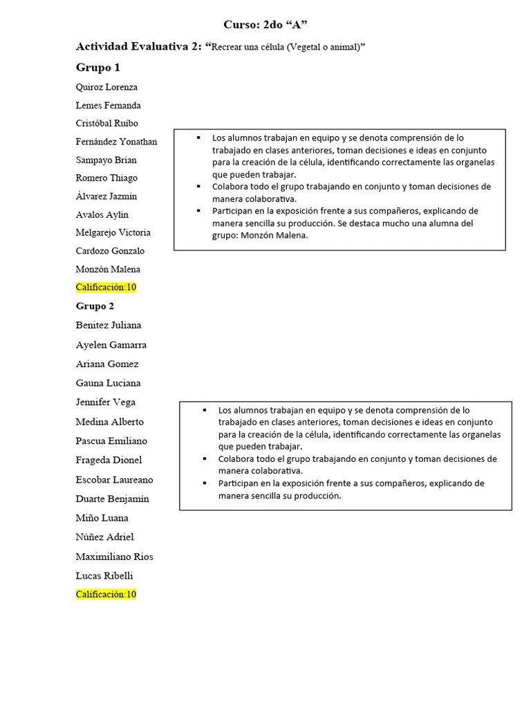 Evaluacion 2do A | PDF