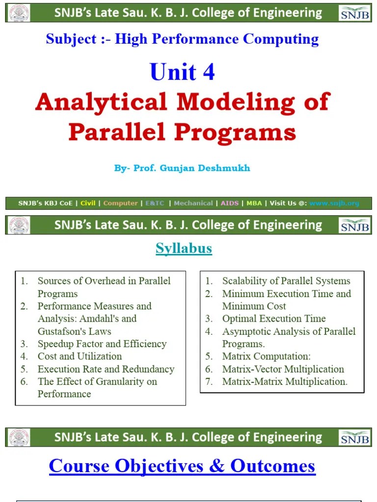 Unit 4 - Analytical Modeling Of Parallel Programs | PDF | Parallel ...