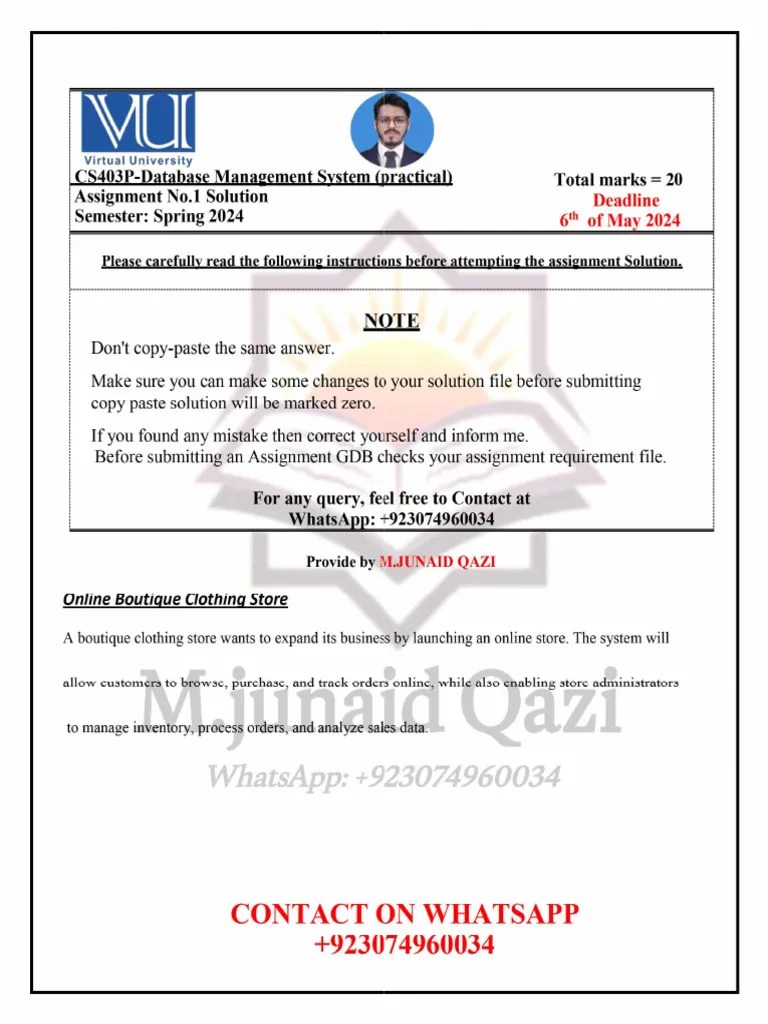 CS403P-Assignment 1 Solution Spring 2024 By M.junaid Qaz | PDF