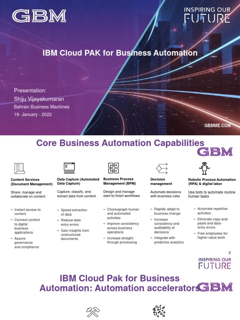 IBM Cloud Pak For Business Automation V1.0 | PDF | Automation | Cloud ...