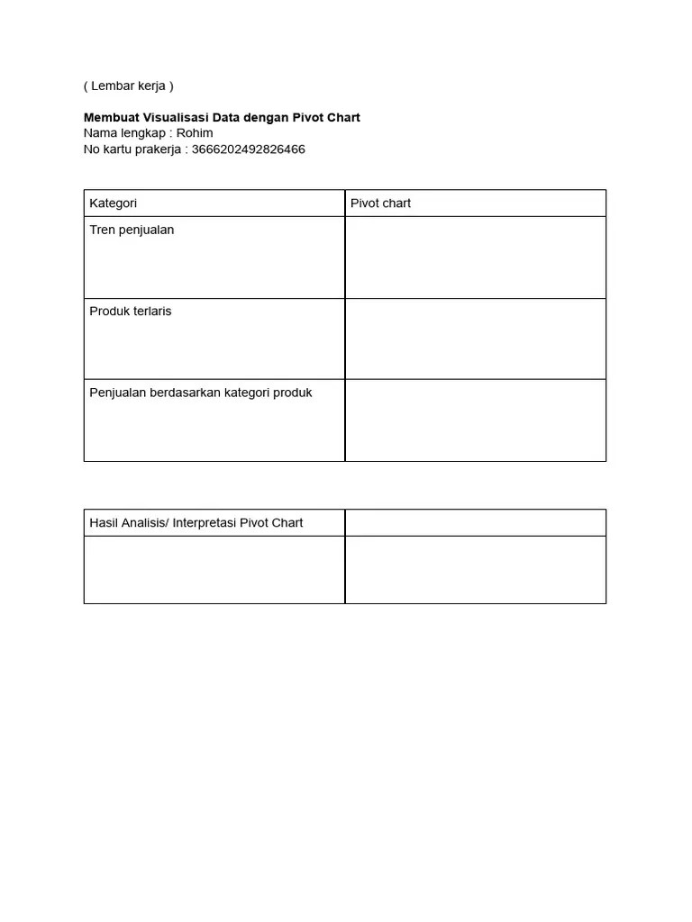 TPM 2 Membuat Visualisasi Data Dengan Pivot Chart - [ Rohim ] | PDF