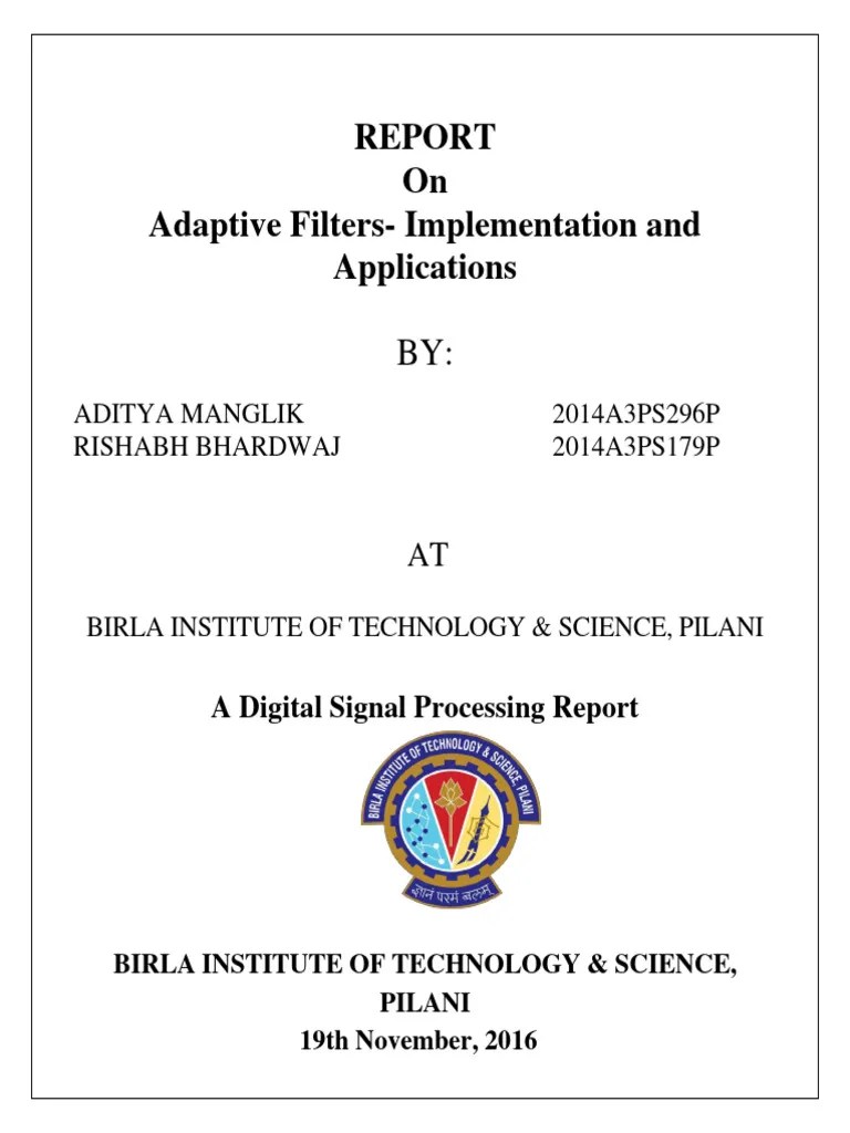 Adaptive Filter Design | PDF | Autoregressive Model | Filter (Signal ...