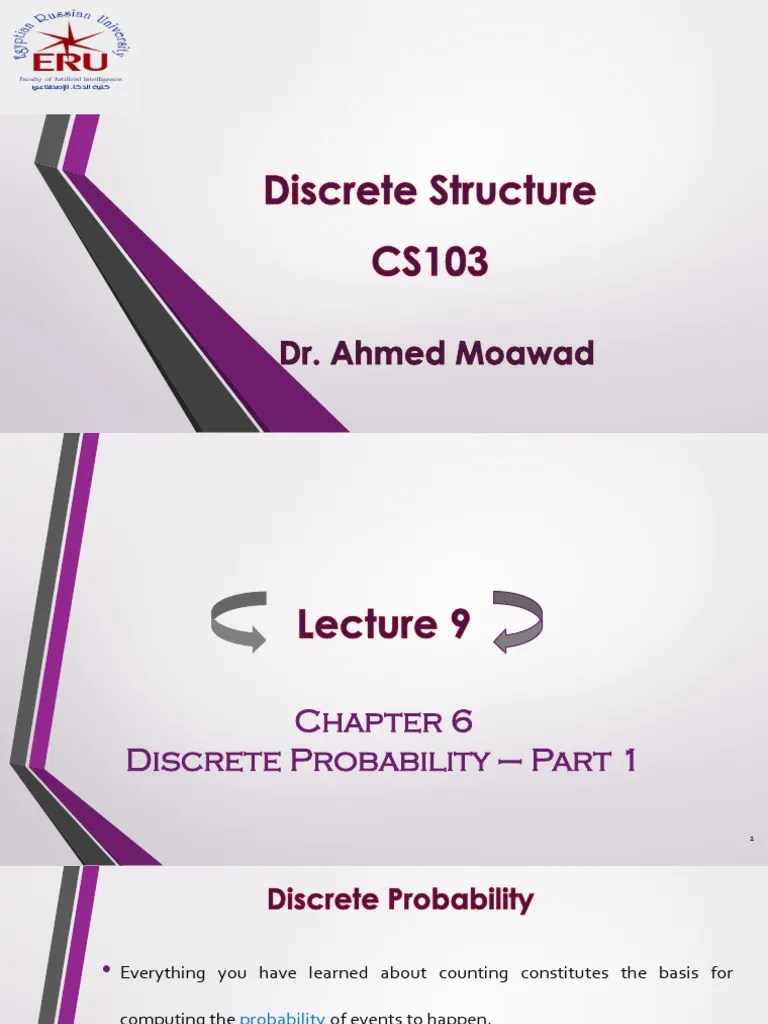 Lecture 9 - Discrete Structure - Discrete Probability - Part 1 ...