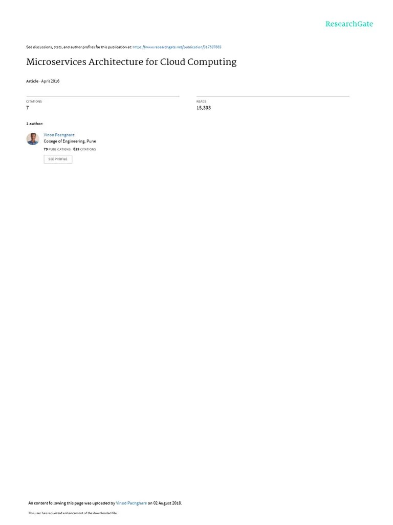 Microservices Architecture | PDF | Cloud Computing | Xml
