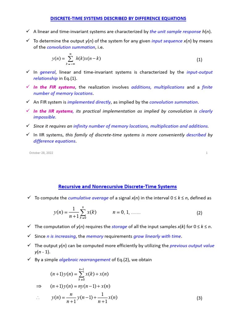 DSP Presentation - 3 | PDF | Convolution | Recurrence Relation