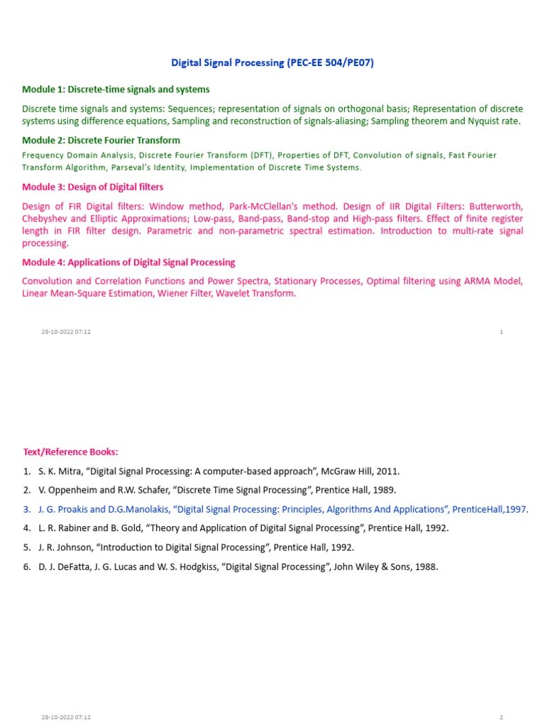 DSP Presentation 1 | PDF | Sampling (Signal Processing) | Digital ...