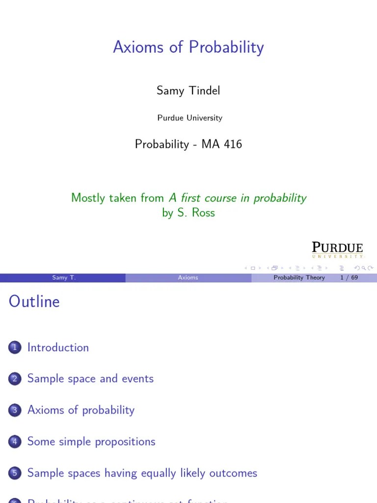Axioms Probability | PDF | Probability | Probability Theory