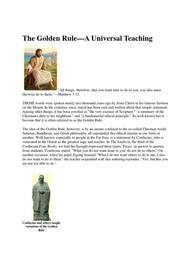 The Golden Rule | PDF | Golden Rule | Confucius