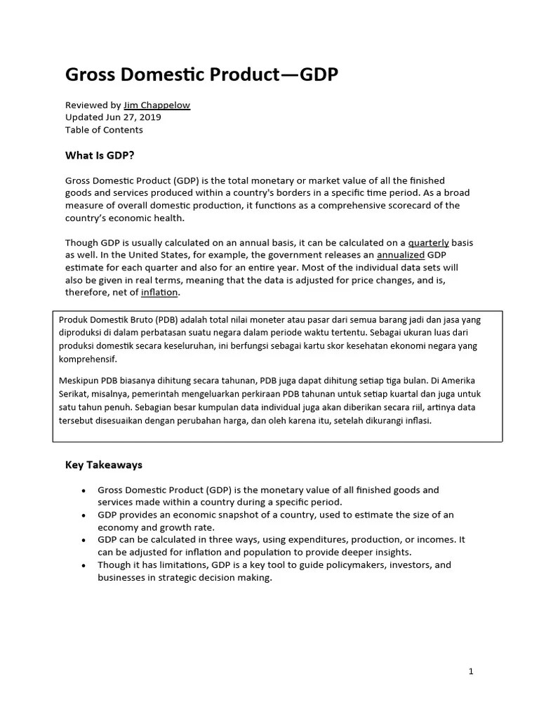 Gross Domestic Product | PDF | Gross Domestic Product | Consumption ...