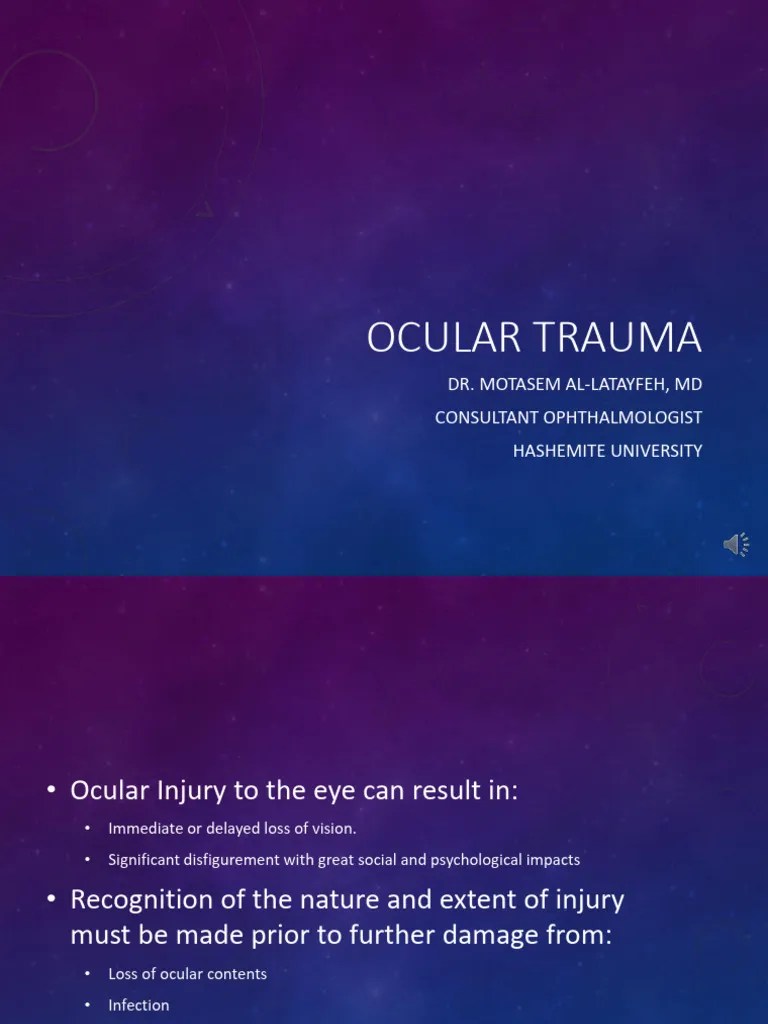 Ocular Trauma | PDF | Human Eye | Clinical Medicine