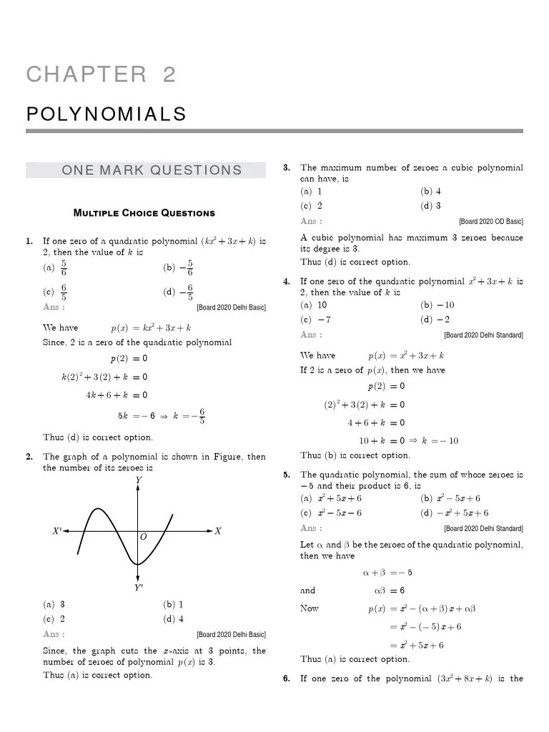 Polynomials | PDF | Polynomial | Zero Of A Function