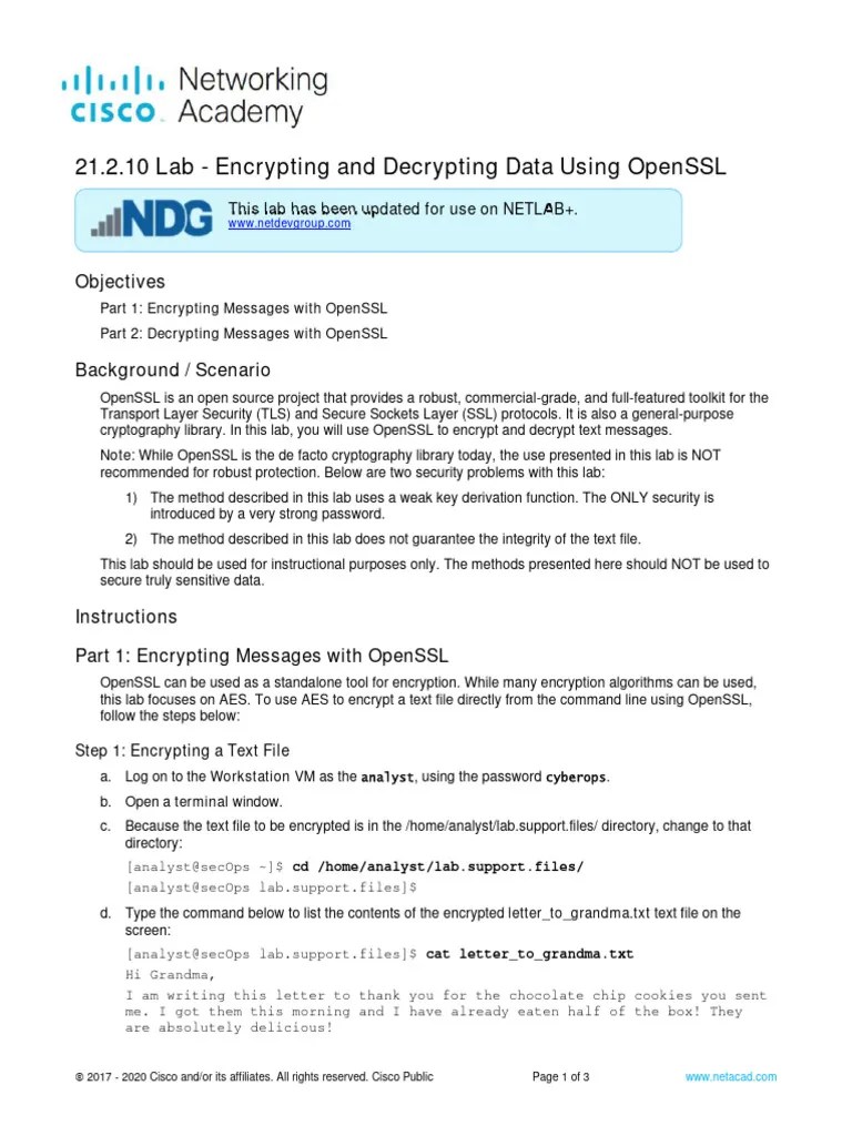 21.2.10_Lab___Encrypting_and_Decrypting_Data_Using_OpenSSL | PDF ...