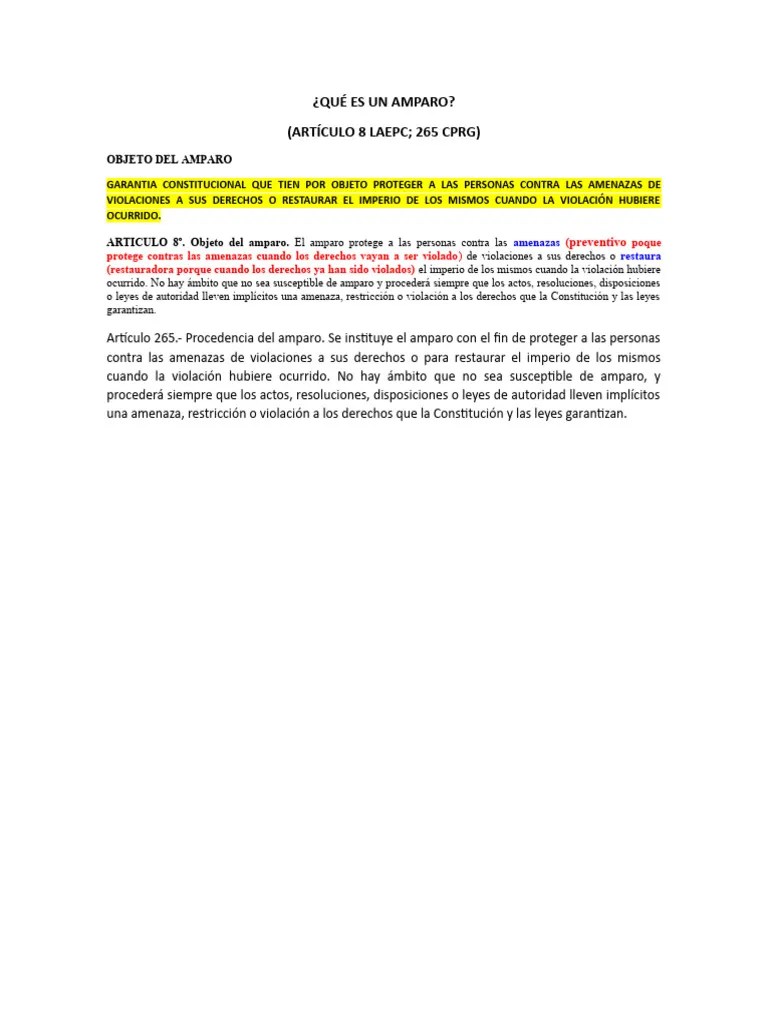 Qué Es Un Amparo | Descargar Gratis PDF | Violación | Apelación