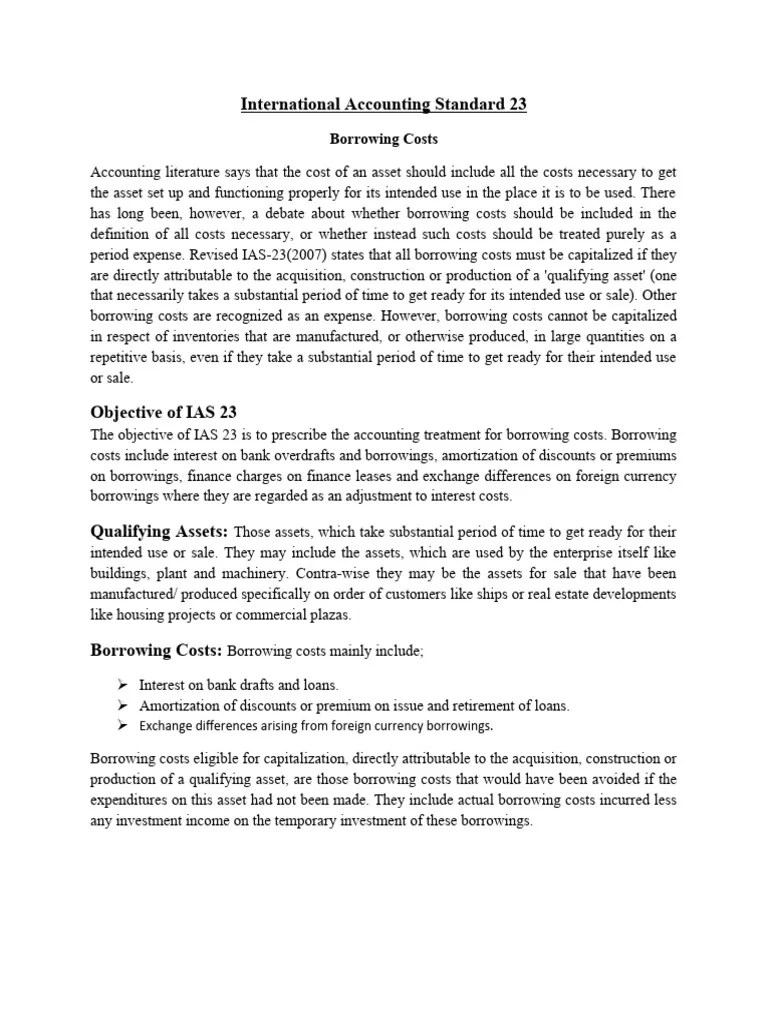 International Accounting Standard 23 | PDF | Debt | Loans