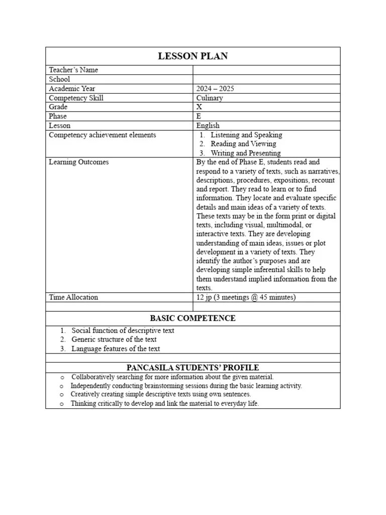 Lesson Plan | PDF | Lesson Plan | Behavior Modification