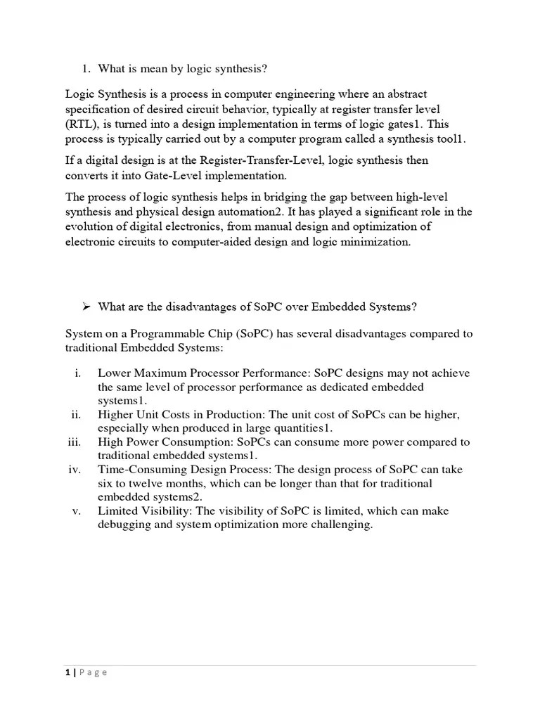 SoC Notes | PDF | System On A Chip | Field Programmable Gate Array