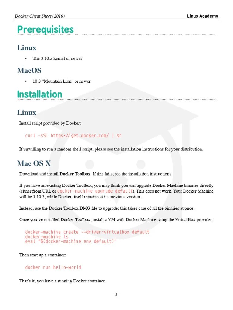 Docker Cheat Sheet | PDF | Windows Registry | Superuser