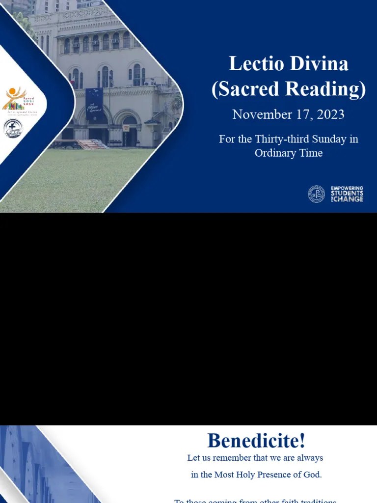 11-17-2023 Lectio Divina (For The 33rd Sunday In Ordinary Time ...