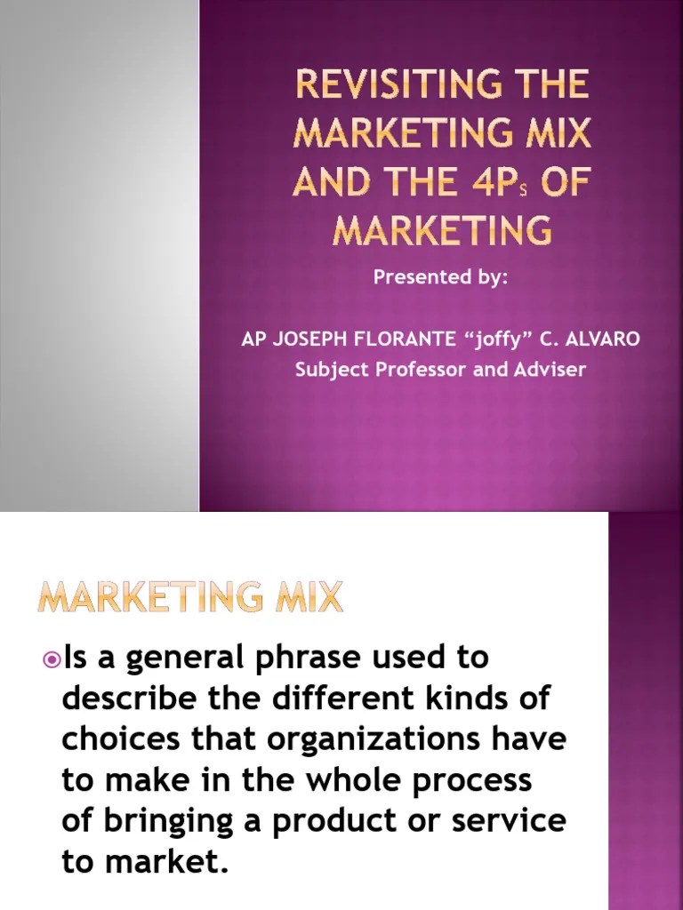 Marketing Mix And The 4Ps Of Marketing | PDF | Marketing | Prices