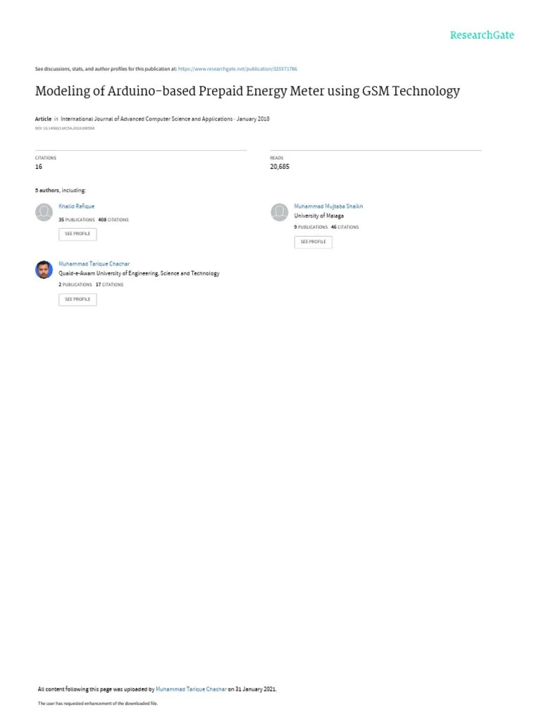 Paper 58-Modeling Of Arduino Based Prepaid Energy Meter | PDF | Radio ...