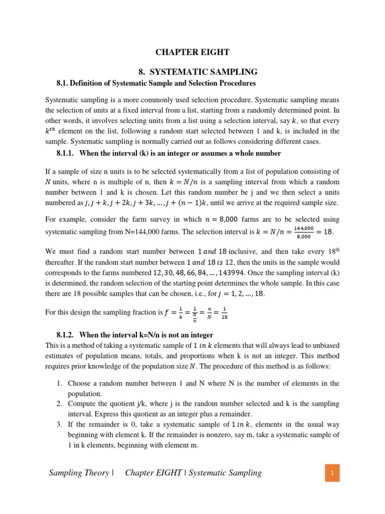 Sampling CH-8 | Download Free PDF | Sampling (Statistics) | Estimator