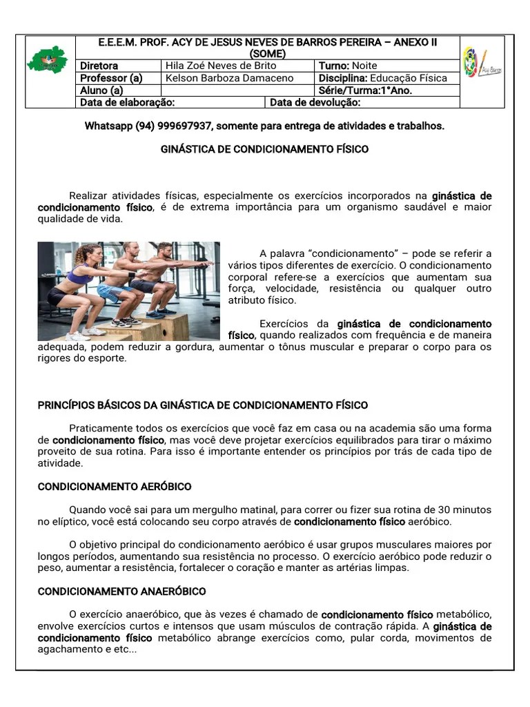 Atividades Edu Fisica Vila Oziel | PDF