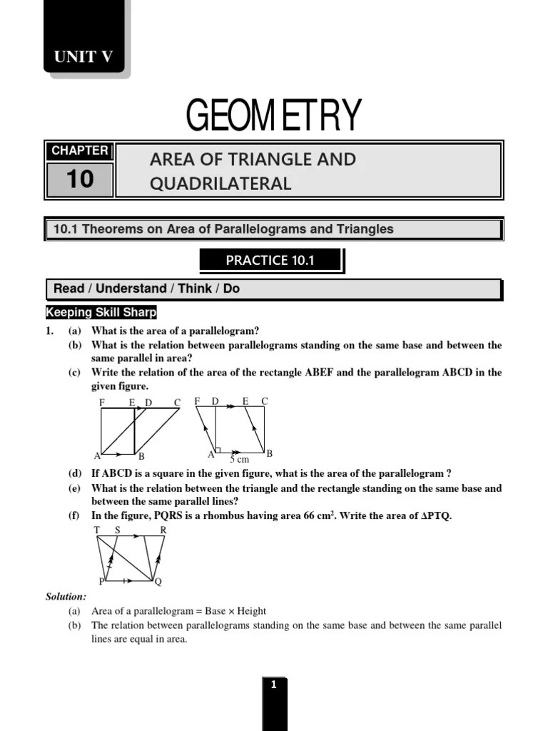 Chapter 10, Area And Volume | PDF | Area | Rectangle