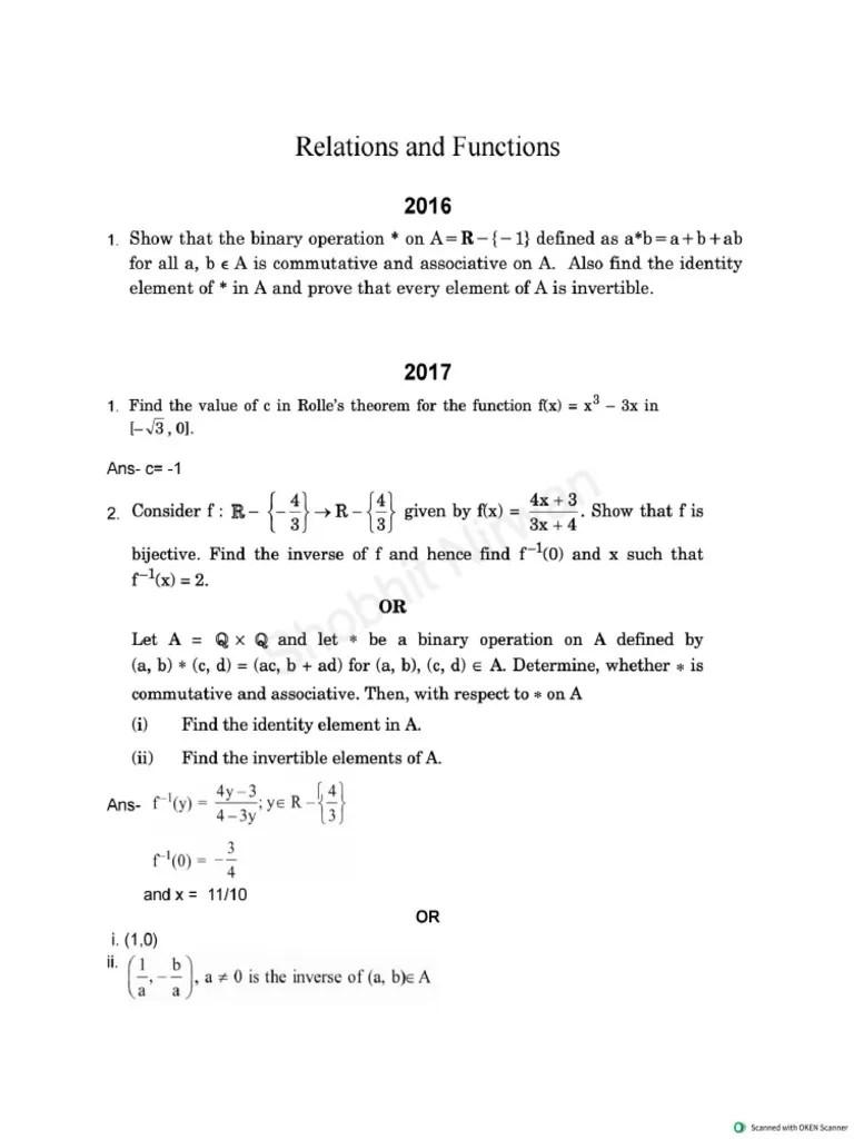 Maths 12th Chapterwise PYQs - Shobhit Nirwan | PDF