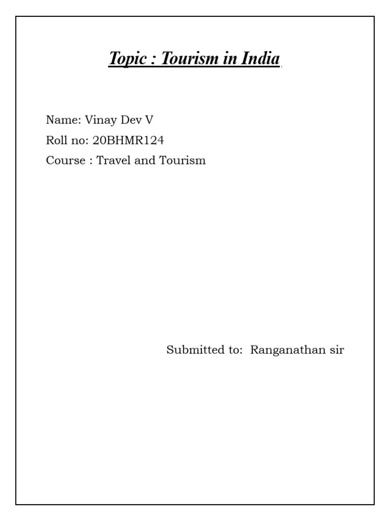 Tourism In India Pdf
