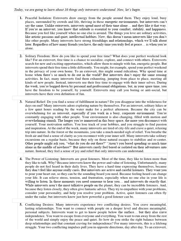 The Quiet Power Of Introverts | PDF | Extraversion And Introversion | Psychology