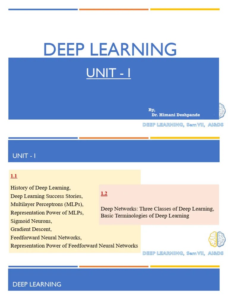 DL_Unit1_HD | PDF | Artificial Neural Network | Deep Learning