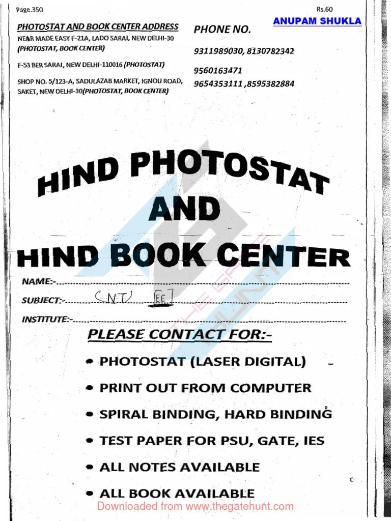 Electrical Network Theory Madeeassy | PDF