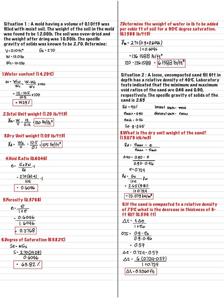 Geotechnical Engineering Problem Set NOV 2024 | PDF | Density | Soil ...