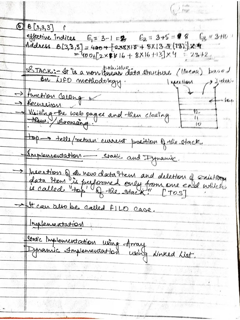 Unit-2_Stack Queue Notes | PDF
