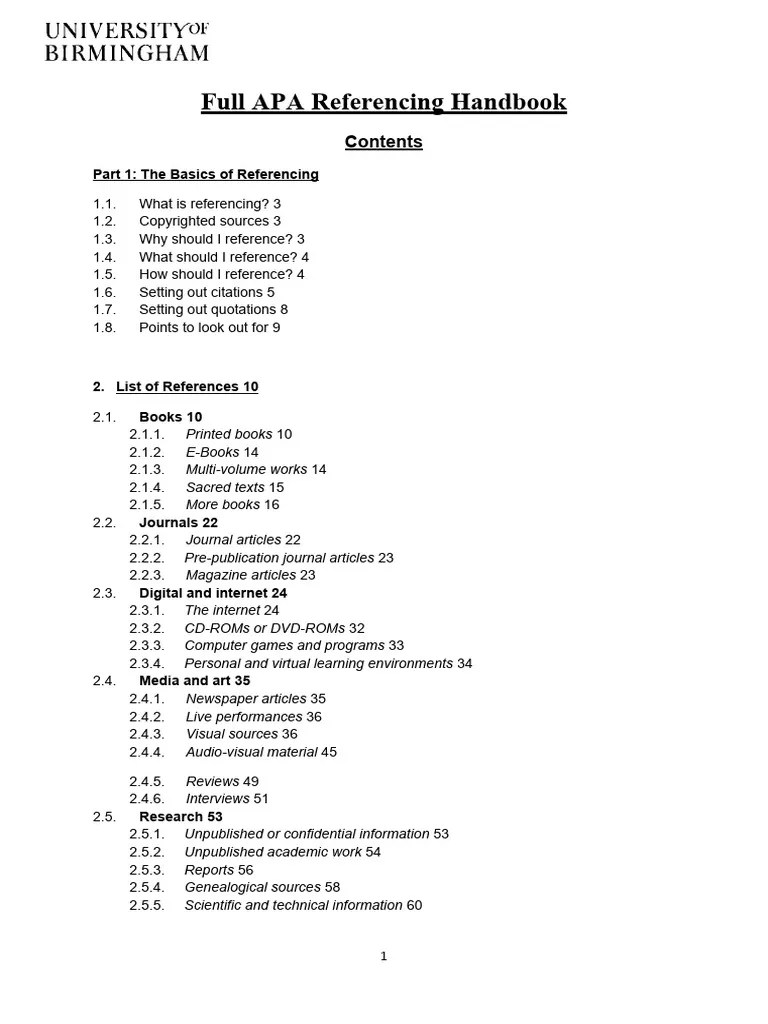 Apa Referencing Handbook | PDF | Note (Typography) | Citation