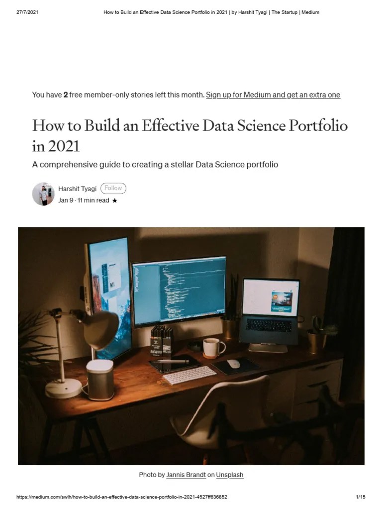 How To Build An Effective Data Science Portfolio In 2021 - By Harshit ...