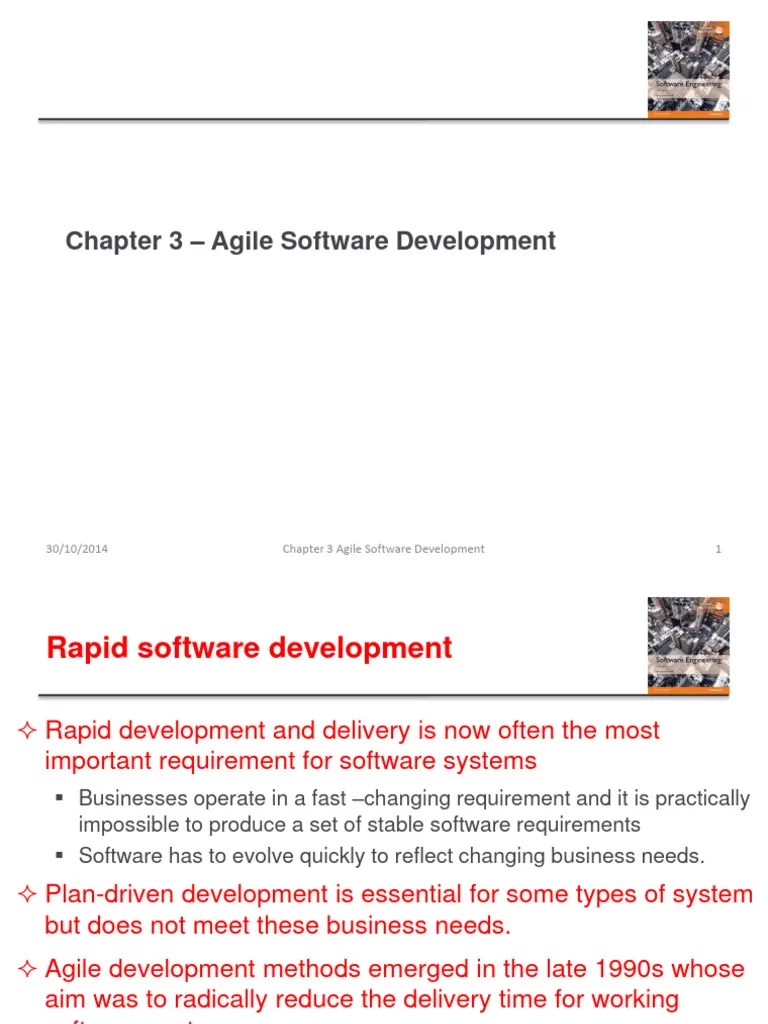 Ch3 Agile SW Dev-Cust | PDF | Scrum (Software Development) | Agile Software Development