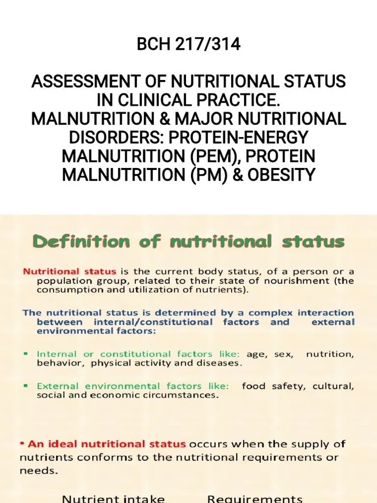 Assessment Of Nutritional Status In Clinical Practice | Download Free ...