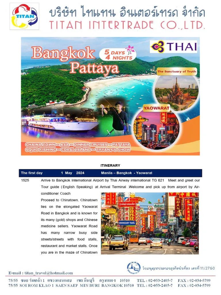 Bangkok 5 Days 4 Nights Revised 2 | PDF | Pattaya
