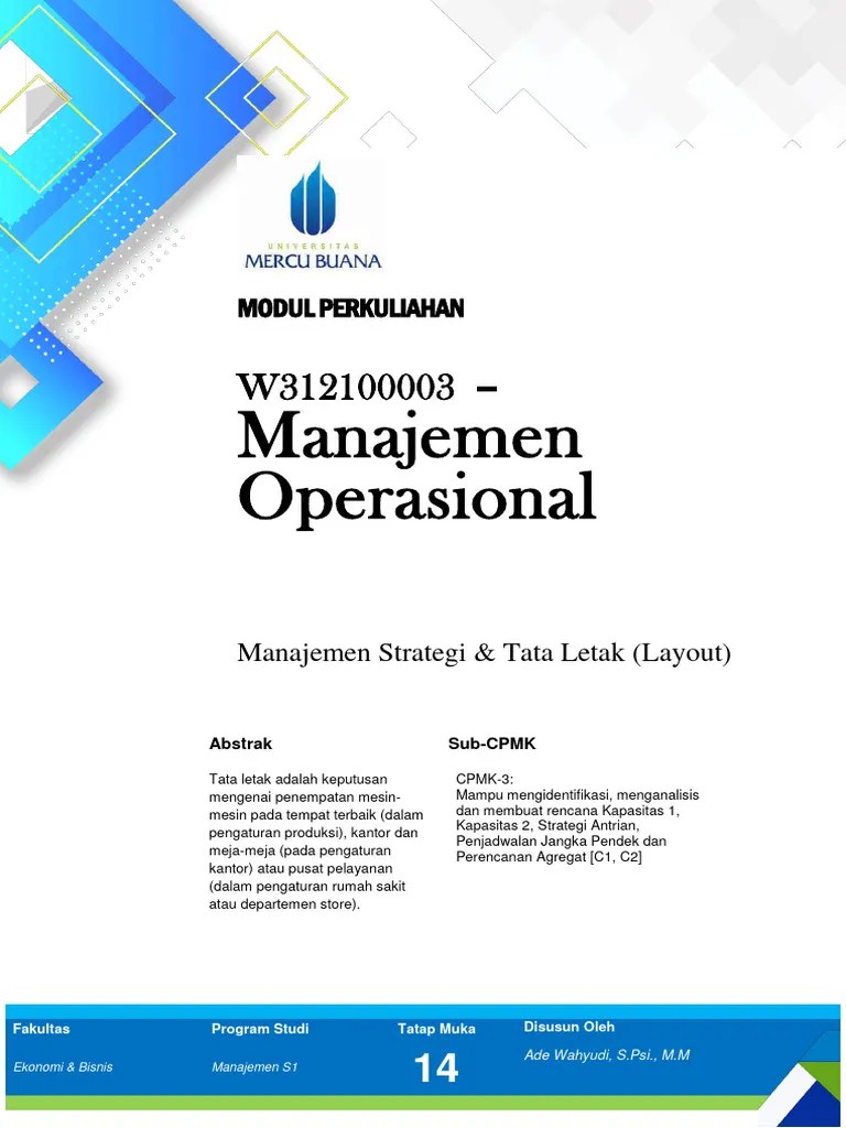 Modul Manajemen Operasional Tm15 Pdf