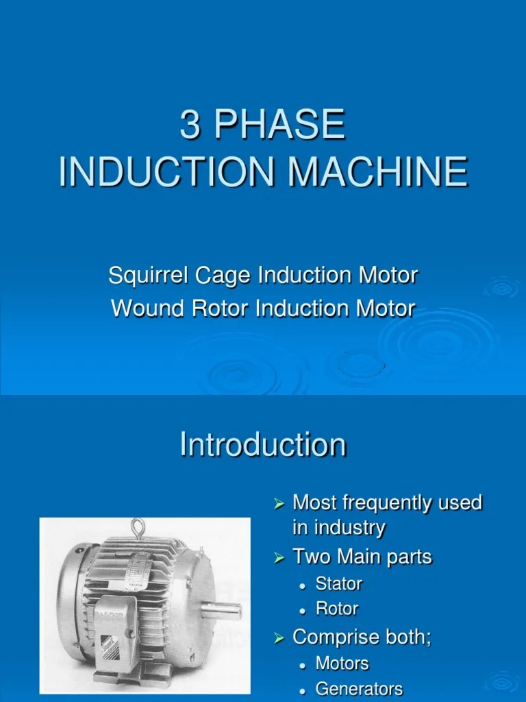 3 Phase Induction Machine: Squirrel Cage Induction Motor Wound Rotor Induction Motor | PDF ...