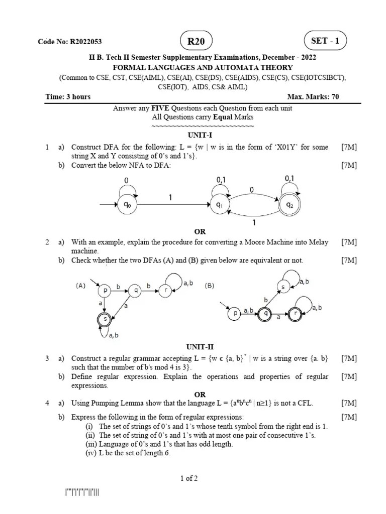 FORMAL-LANGUAGES-AND-AUTOMATA-THEORY-DEC-2022 | PDF | Syntax (Logic ...