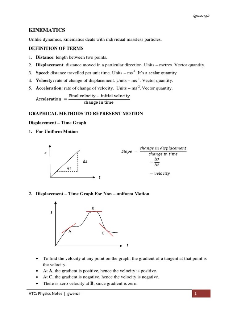 Kinematics | PDF | Acceleration | Velocity