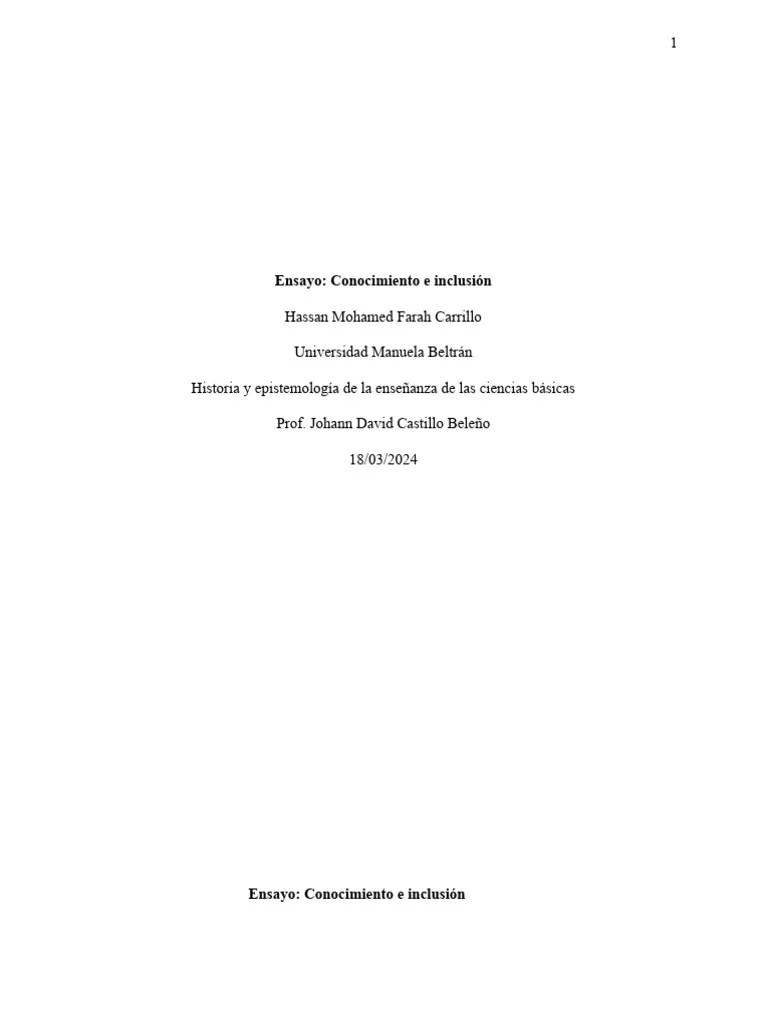 Actividad 2 - Video Foro Conocimiento E Inclusión | PDF | Conocimiento | Espectro Autista