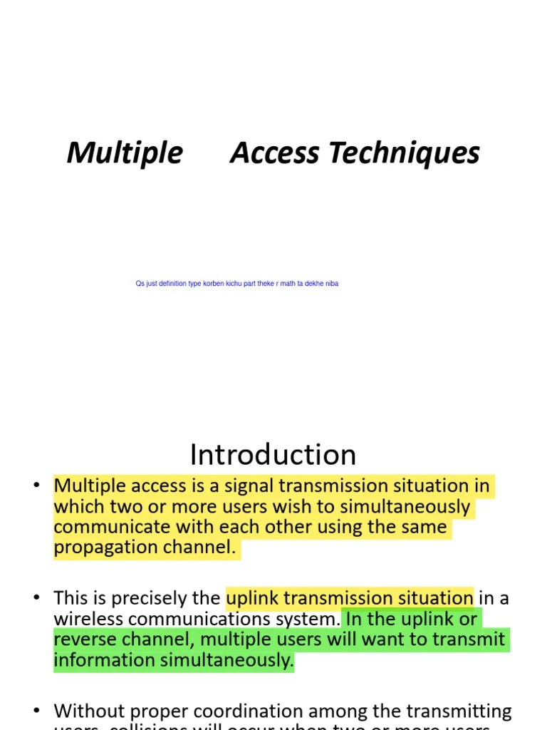 Multiple Access | PDF | Channel Access Method | Cellular Network